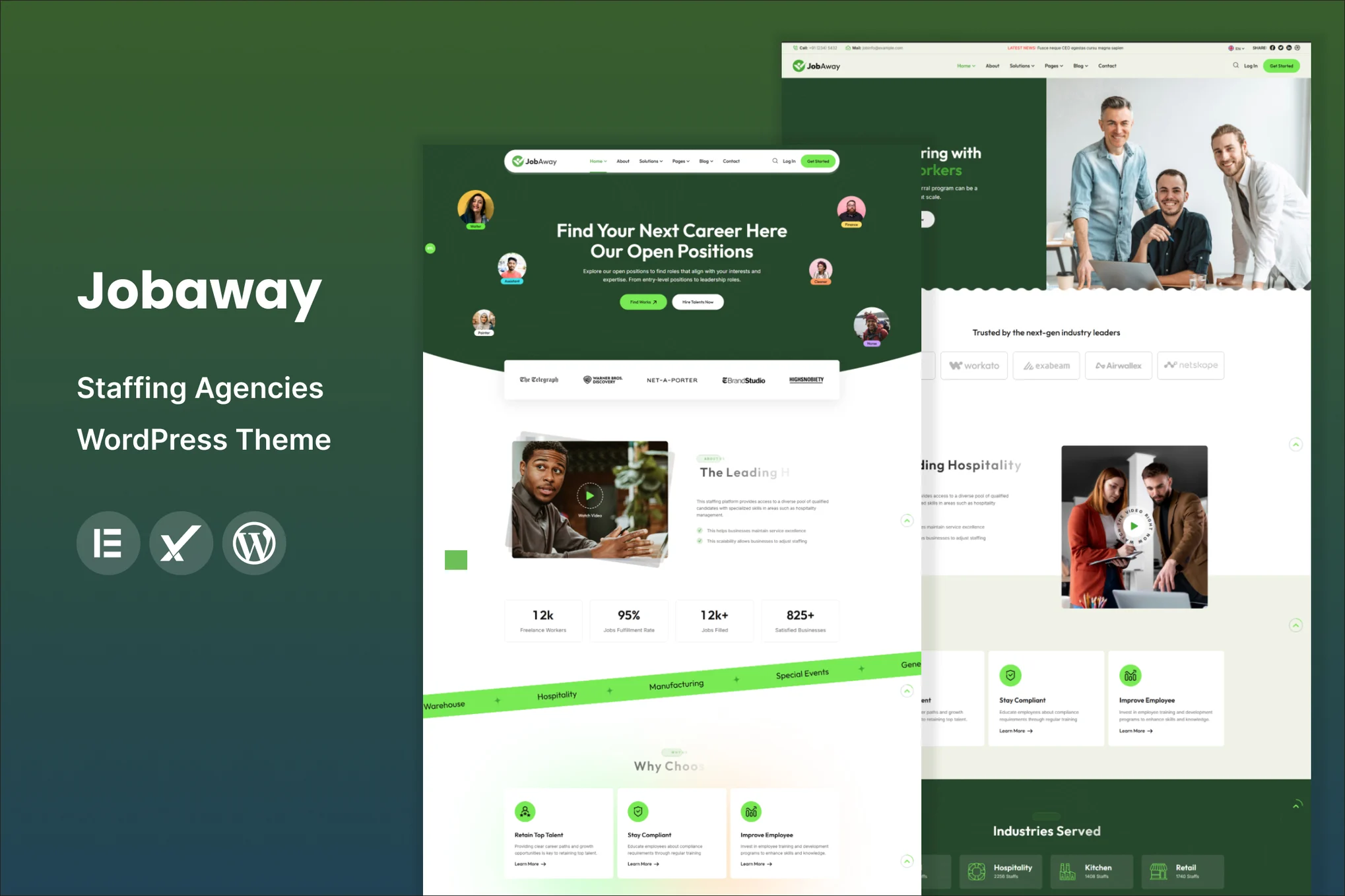 Jobaway – Staffing Agencies WordPress Theme