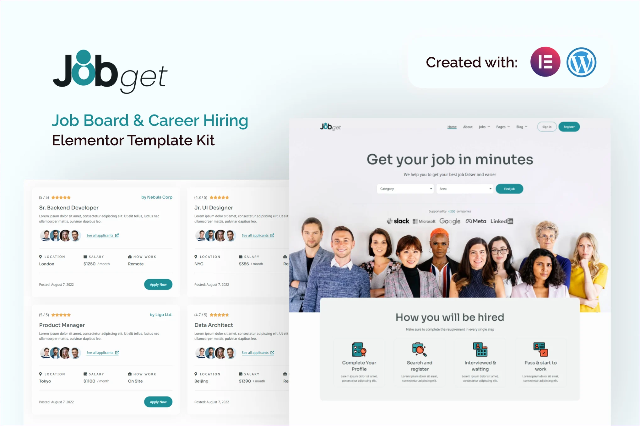 JobGet – Job Board Elementor Template
