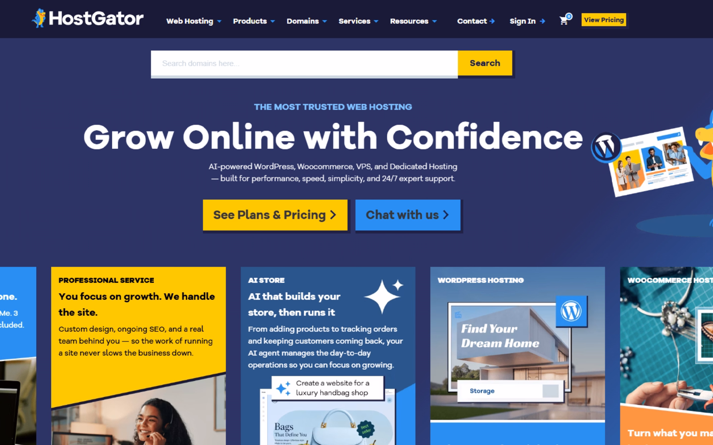 HostGator homepage screenshot