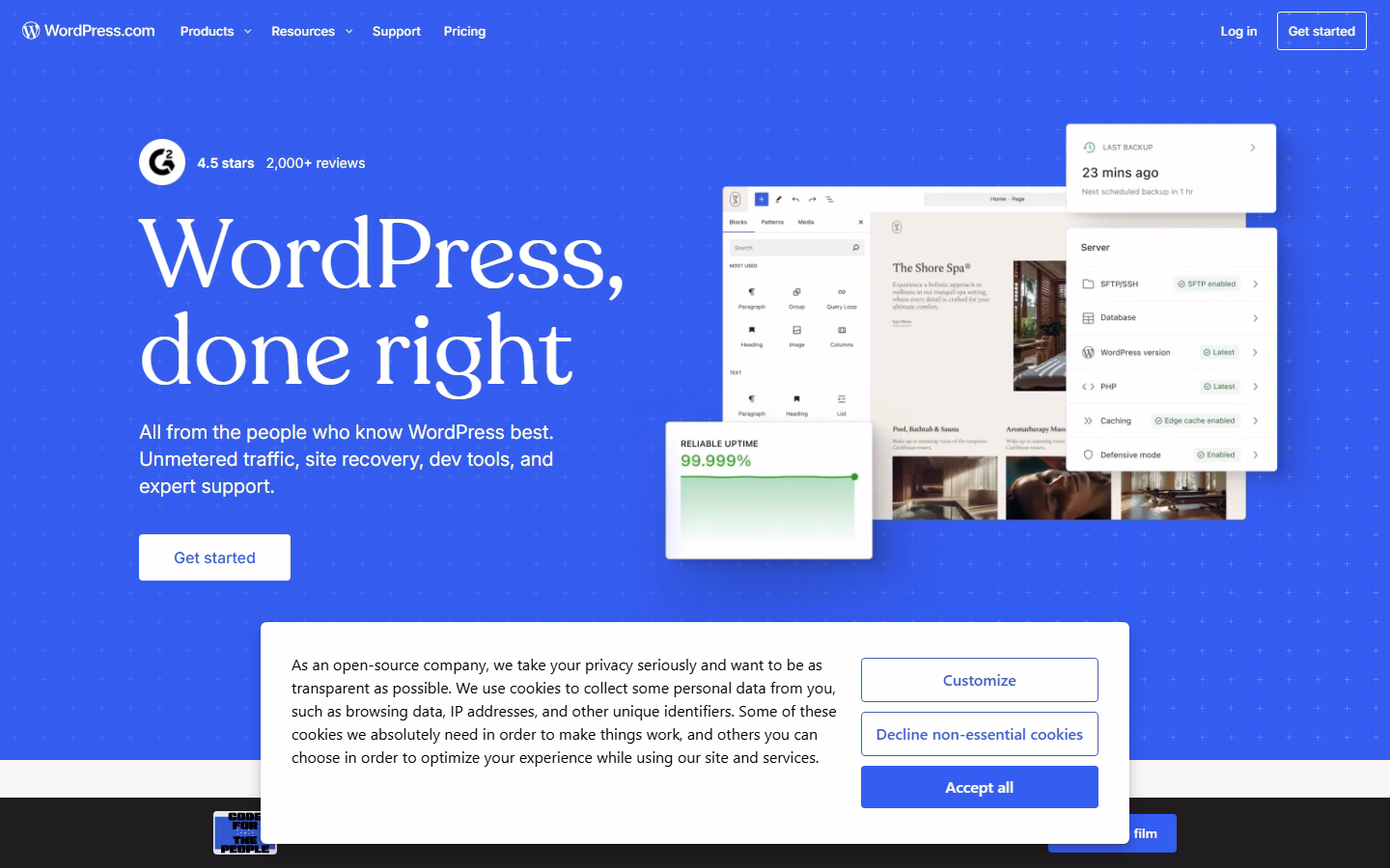 WordPress.com homepage screenshot