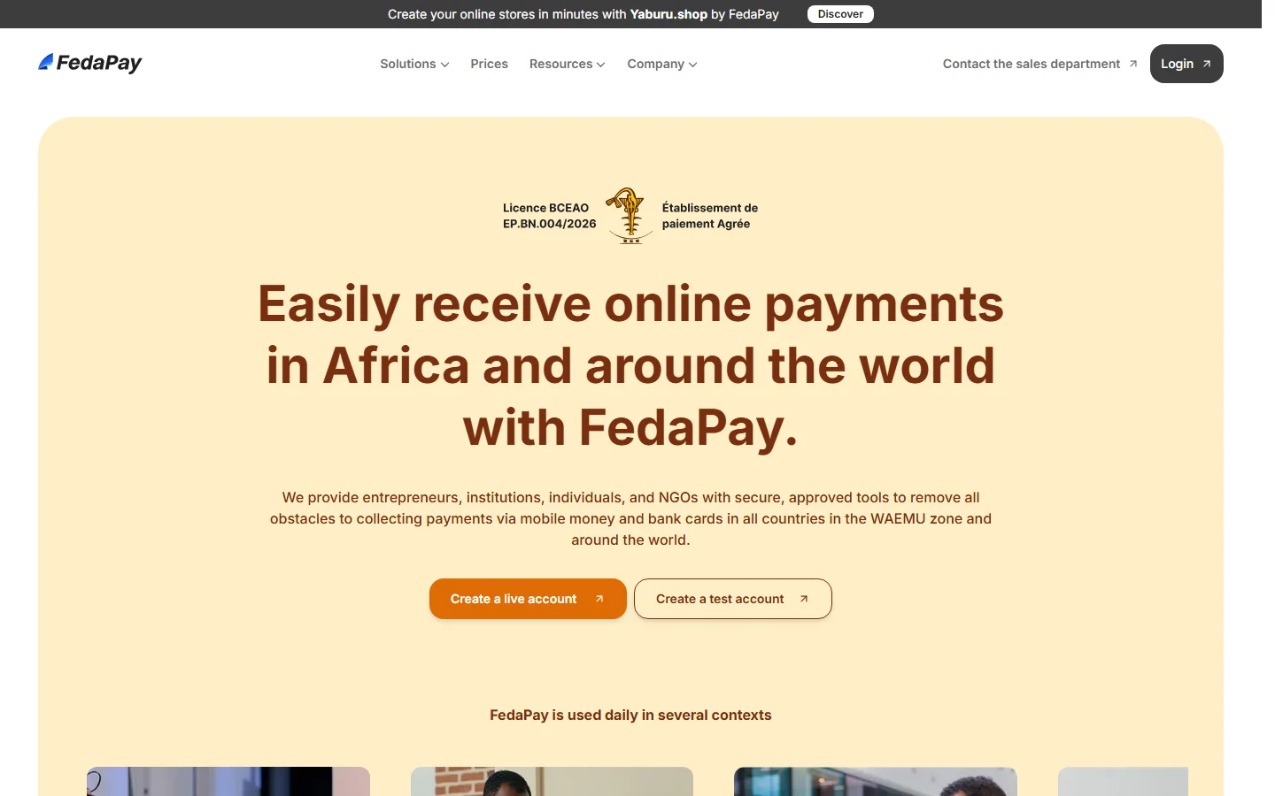 Fedapay WordPress Payment Plugin — provider website